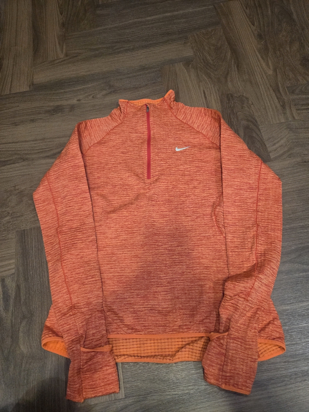 Nike Womens Orange Heather Half-Zip Training Pullover